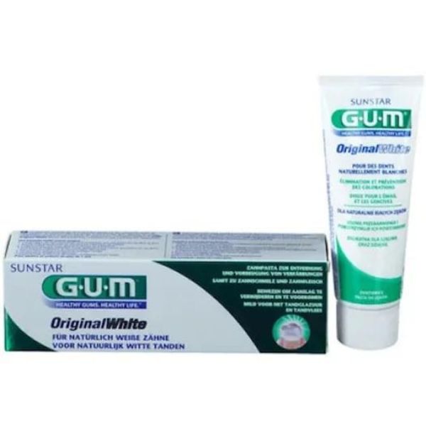Pasta de dinti, GUM Original White, pentru albirea naturala a dintilor, 75ml