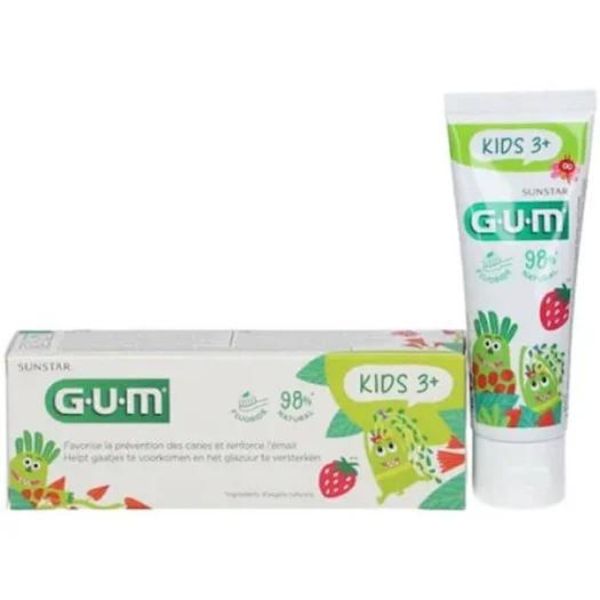 Pasta de dinti pentru copii, GUM Kids 2-6, cu fluor, gust de capsuni