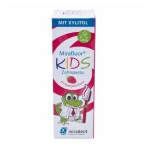 Pasta de dinti pentru copii, Miradent Mirafluor, cu fluor si xylitol, zmeura