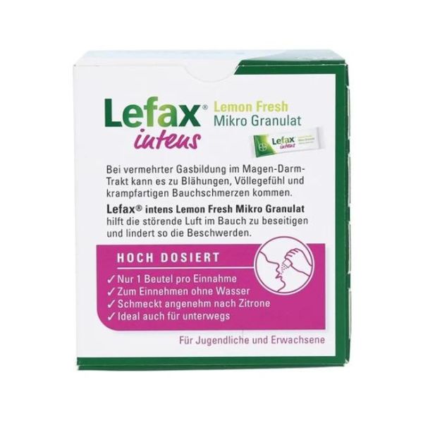 Suspensie orală, Lefax Intens, Lemon Fresh, micro granule