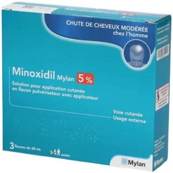 Tratament pentru stimularea cresterii parului, Minoxidil Mylan, pentru barbati