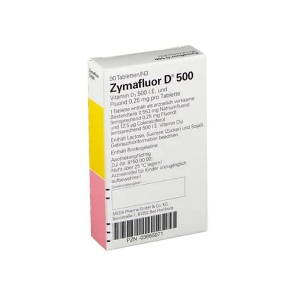 Zymafluor D 500, cu Vitamina D3 si Fluor 0.25mg 30 Tablete
