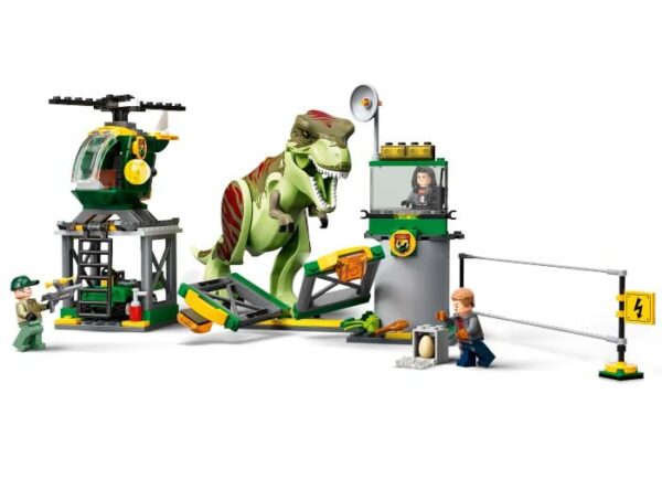 Evadarea dinozaurului T.rex piese LEGO