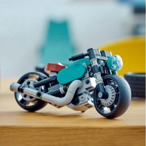 Motocicleta vintage LEGO asamblata