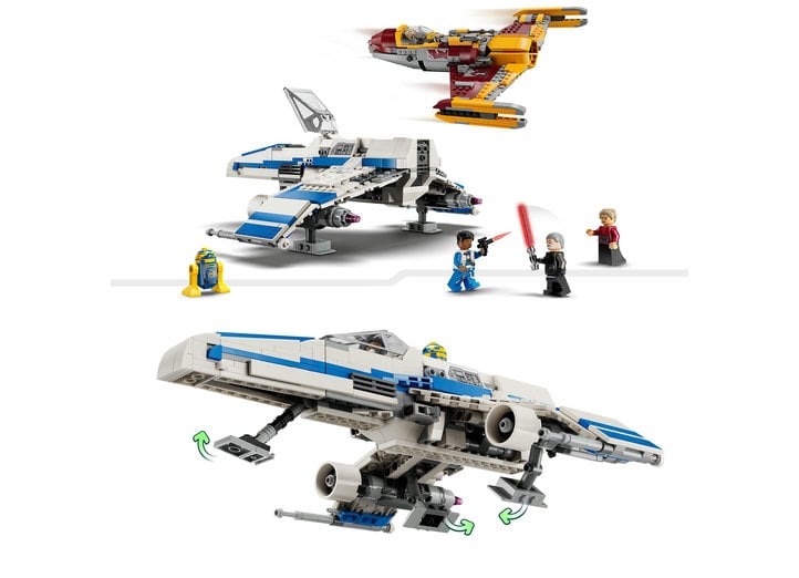 LEGO Star Wars E-Wing al Noii Republici vs Starfighter-ul lui Shin Hati