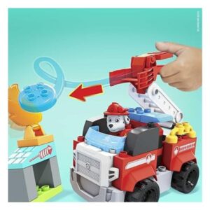 Set constructie Mega Bloks Paw Patrol The Movie Marshalls City Fire Rescue 32 piese si 2 figurine