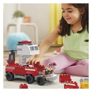 Set de constructie Mega Paw Patrol Marshall Super Camion de Pompieri 33 piese si 2 figurine 3+ ani