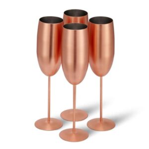 4 flute de sampanie rose gold mat