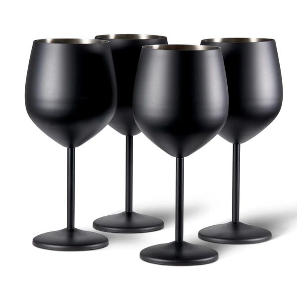 4 pahare de vin negru mat Oak&Steel