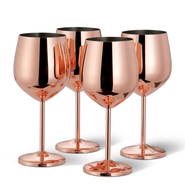 4 pahare de vin rose gold Oak&Steel