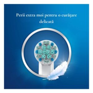 Perii extra moi pentru curatare delicata - Periuță electrică Braun Oral-B Pro Kids Disney Princess 3+ ani, Sensitive Plus, curățare 2D, 2 programe, 1 capăt periuță, 4 autocolante, mov