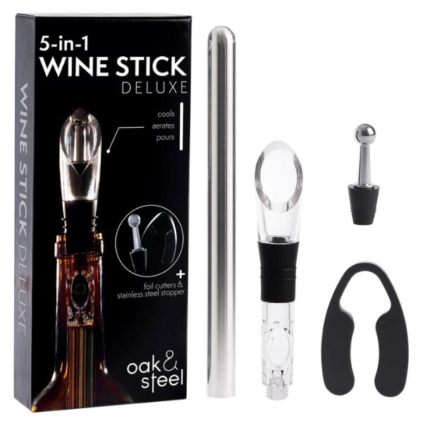 Set cadou 5 in 1 accesorii pentru vin din otel inoxidabil