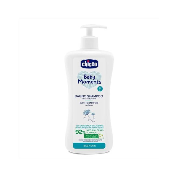 Gel de duș și șampon 2 în 1 fără lacrimi Chicco Baby Moments Baby Skin, 750 ml, 0 luni+