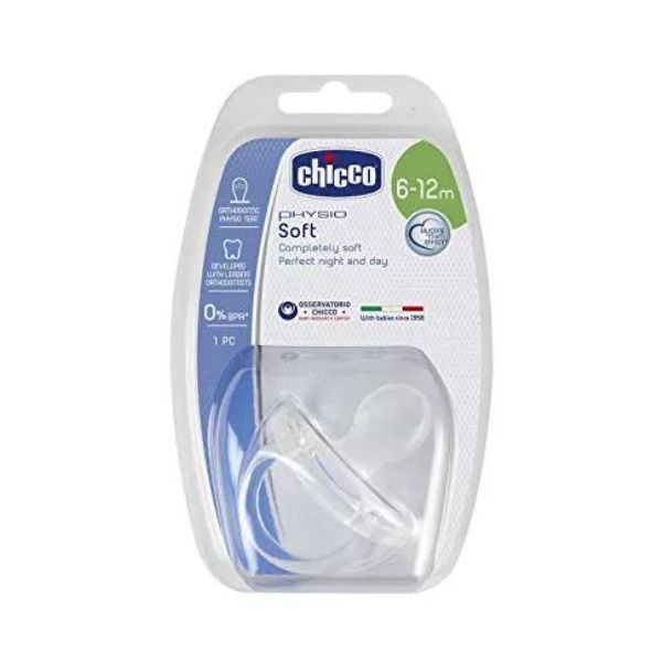 Suzetă silicon monobloc ortodontică Physio Soft Chicco, 6-12 luni