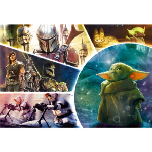 PUZZLE TREFL 100 STARWARS BABY YODA MADALORIANUL - imagine 1