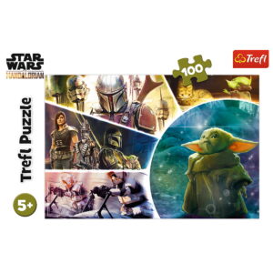 PUZZLE TREFL 100 STARWARS BABY YODA MADALORIANUL - imagine 2