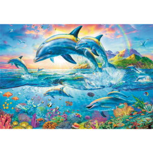 PUZZLE TREFL 1500 FAMILIA DE DELFINI - imagine 1