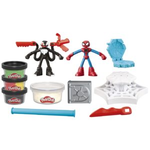 PLAY DOH SPIDERMAN SET 2 FIGURINE BATALIE CU LANSATOR SI SULITA - imagine 1