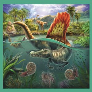 PUZZLE TREFL 3IN1 LUMEA EXTRAORDINARA A DINOZAURILOR - imagine 1