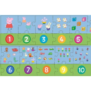 PUZZLE EDUCATIONAL 20 PIESE NUMERE PEPPA PIG - imagine 1