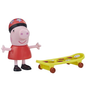 PEPPA PIG FIGURINA PRIETENII AMUZANTI PEPPA PIG CU SKATEBOARD 7CM - imagine 1