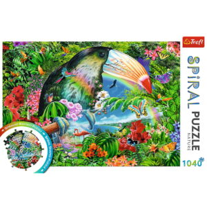 PUZZLE TREFL SPIRAL 1040 PIESE ANIMALE TROPICALE - imagine 2