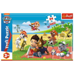 PUZZLE TREFL 24 MAXI PATRULA CATELUSILOR DISCTRACTIA LA PLAJA - imagine 2