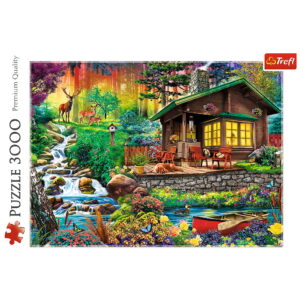 PUZZLE TREFL 3000 CABANA DIN PADURE - imagine 2