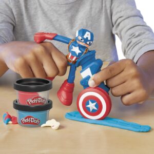 PLAY-DOH MARVEL FIGURINA FLEXIBILA CU ACCESORII CAPTAIN AMERICA 10CM - imagine 2