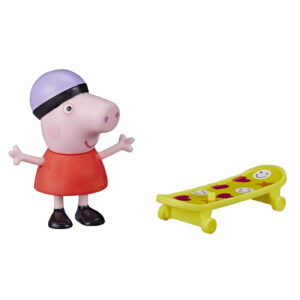 PEPPA PIG FIGURINA PRIETENII AMUZANTI PEPPA PIG CU SKATEBOARD 7CM - imagine 2