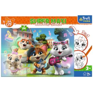 PUZZLE TREFL PRIMO 24 SUPER MAXI 44 PISICI TRUPA PISICILOR - imagine 3