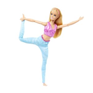 PAPUSA BARBIE MADE TO MOVE BLONDA CU TOP ROZ - imagine 3