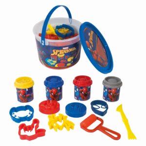 GALETUSA CU 4 BORCANASE DE PLASTILINA SI ACCESORII DE MODELAT SPIDERMAN - imagine 3