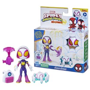 SPIDEY PRIETENII EXTRAORDINARI SET FIGURINA GHOST SPIDER 10CM SI ACCESORII - imagine 3