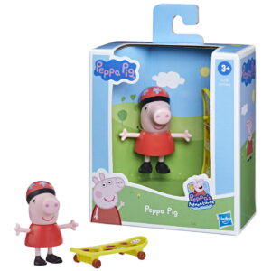 PEPPA PIG FIGURINA PRIETENII AMUZANTI PEPPA PIG CU SKATEBOARD 7CM - imagine 3