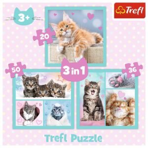 PUZZLE TREFL 3IN1 PISICUTELE DRAGALASE - imagine 4