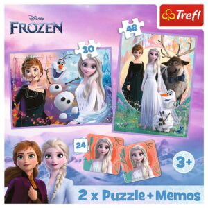 PUZZLE TREFL 2IN1 MEMO DISNEY FROZEN PRINTESELE SI TARAMUL LOR - imagine 4