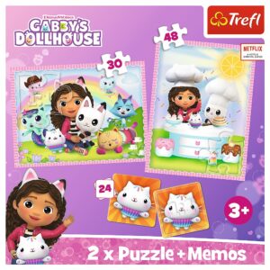 PUZZLE TREFL 2IN1 MEMO GABBYS DOLLHOUSE GABI SI PRIETENII EI - imagine 4