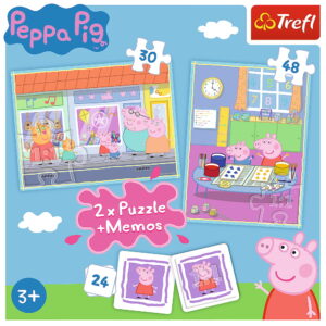 PUZZLE TREFL 2IN1 MEMO PEPPA PIG - imagine 4