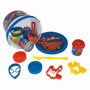 GALETUSA CU 4 BORCANASE DE PLASTILINA SI ACCESORII DE MODELAT SPIDERMAN - imagine 5