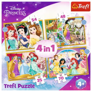 PUZZLE TREFL 4IN1 DISNEY PRINCESS -  ZIUA FERICITA - imagine 5