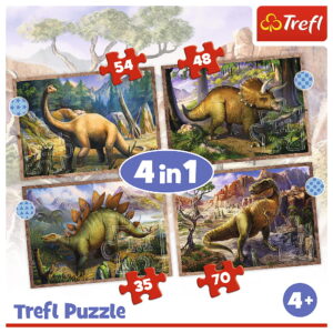 PUZZLE TREFL 4IN1 DINOZAURII INTERESANTI - imagine 5