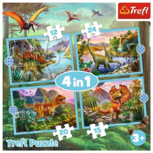 PUZZLE TREFL 4IN1 LUMEA DINOZAURILOR - imagine 5