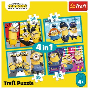 PUZZLE TREFL MINIONS 4IN1 LUMEA FERICITA A MINIONILOR - imagine 5