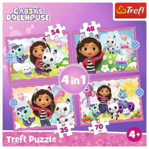 PUZZLE TREFL 4IN1 GABBYS DOLLHOUSE AVENTURILE LUI GABBY - imagine 5