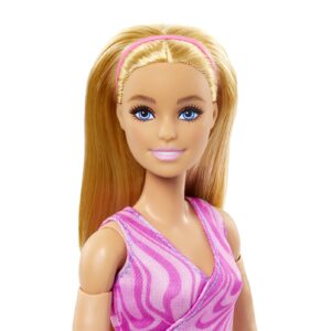 PAPUSA BARBIE MADE TO MOVE BLONDA CU TOP ROZ - imagine 6