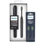 PACHET PROMO Periuta electrica Philips One HY120026 Negru Mat + Rezerve Philips 2 Capete de periere