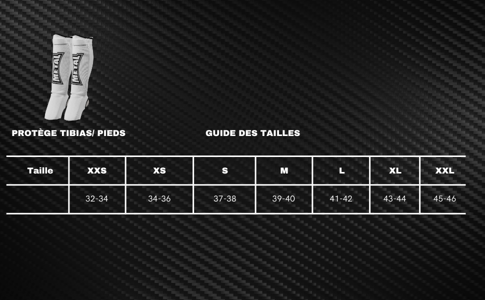 Ghid orientativ de mărimi Tibiere Metal Boxe