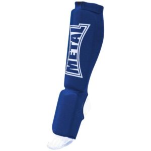 Tibiere METAL BOXE MB153 pentru box, kickboxing și MMA - Apărători de tibie și laba piciorului albastre