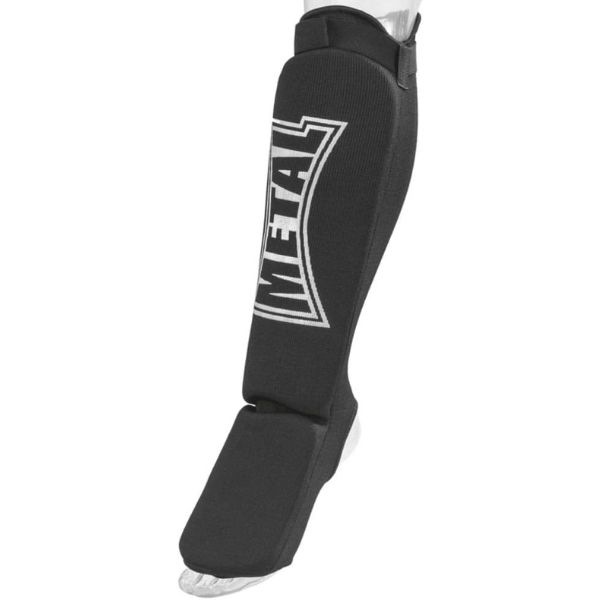 Tibiere METAL BOXE MB153 pentru box, kickboxing și MMA - Apărători de tibie și laba piciorului negru